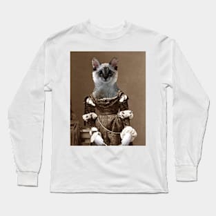 Sepia Copy of Lady of Siamese Long Sleeve T-Shirt